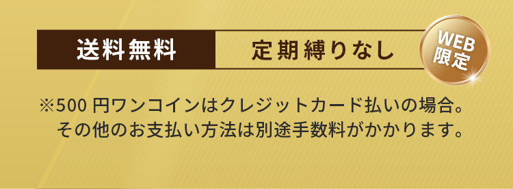 送料無料　定期縛りなし（WEB限定）※クレジットカード払いの場合。お支払い方法により別途手数料がかかります。